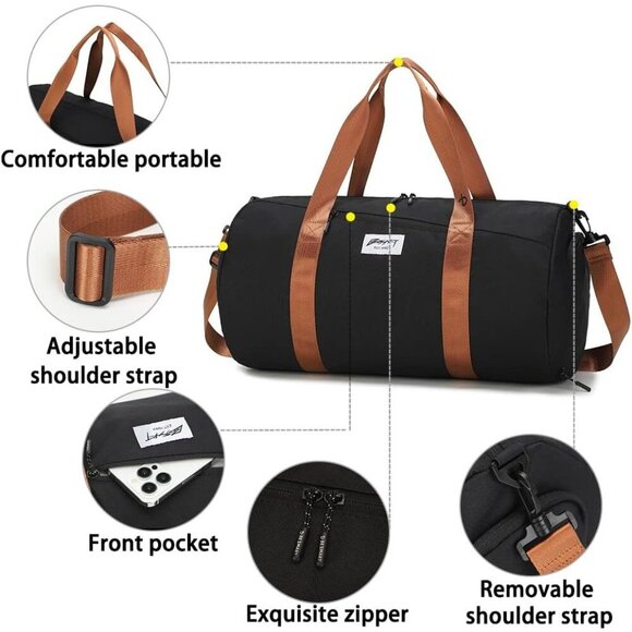 BE Smart Gym Bag, Waterproof Sports Duffel for Men & Women with Shoe Compartment - Picture 6 of 9